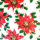 VINTAGE CHRISTMAS GIFT WRAP RED POINSETTIAS & HOLLY 2 ft x 20 in WRAPPING PAPER VINTAGE CHRISTMAS GIFT WRAP RED POINSETTIAS & HOLLY 2 ft x 20 in WRAPPING PAPER