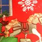 GIFT WRAP CHRISTMAS TREE in the WINDOW Bright RED VTG WRAPPING PAPER 2ft x 20 in