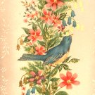 Birthday Card Vtg 1950s NEW Lithograph Gold Embossed Blue Bird Flowers Wavy Edge Birthday Card Vtg 1950s NEW Lithograph Gold Embossed Blue Bird Flowers Wavy Edge