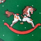 Vtg CHRISTMAS Paper ROCKING HOBBY HORSE TOY Gold STARS BRIGHT GREEN Gift Wrap Vtg CHRISTMAS Paper ROCKING HOBBY HORSE TOY Gold STARS BRIGHT GREEN Gift Wrap