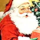 CHRISTMAS GIFT WRAP PAPER SMILING SANTA TOYS 2ft x20in 1 sheet VTG 1960 LAST ONE