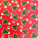 CHRISTMAS Gift wrap Paper 1 sheet TINY TUMBLING TREES Vtg RED GREEN 2ft X 20in CHRISTMAS Gift wrap Paper 1 sheet TINY TUMBLING TREES Vtg RED GREEN 2ft X 20in
