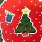 CHRISTMAS Gift wrap Paper 1 sheet TINY TUMBLING TREES Vtg RED GREEN 2ft X 20in
