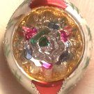Ornament Christmas Poland Teardrop Heavy Glitter Indent Mirror Reflector 3 1/2in