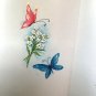 GET WELL Greeting Card Litho DieCut +Env Gold Embossed Flower Butterflies UNUSED