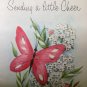 GET WELL Greeting Card Litho DieCut +Env Gold Embossed Flower Butterflies UNUSED