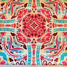 Cover Pillow Cushion Boho Geometric Zip NEW 16x16 FAB Bright Pink Blue Turquoise
