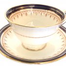 Aynsley Cup and Saucer LEIGHTON 1646 Design Inside Cobalt Blue & Gold Excellent