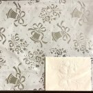 WEDDING GIFTWRAP PAPER LUXURY METALLIC FOIL SILVER BELLS 2 SHEETS GIFTCARD VTG