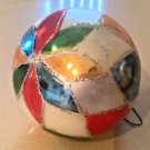 Mercury Glass Christmas Ornament Stamped Poland Harlequin Diamond 3 in Glitter