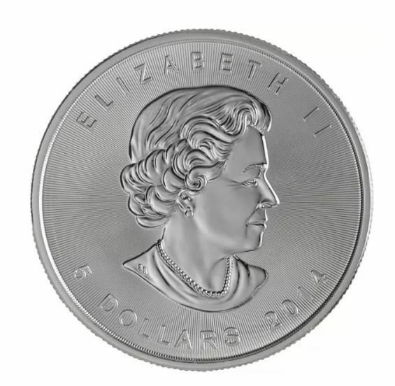 CANADA MAPLE LEAF $5 Dollar 2014 SILVER 1 oz coin (.9999) NEW IN paper Sleeve