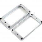 Rifftone Metal CHROME Humbucking Slanted Pickup Ring set Curved Bottom