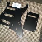 Rifftone Black Anodized 11-Hole Standard Strat-type Pickguard + Back Plate Set