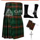 40 Size Scottish 8 Yard Ross Hunting Modern TARTAN KILT Package Kilt Pin Flashes Socks