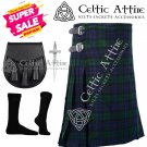 Custom Waist & Length BLACK WATCH Scottish Highlander 8 Yard Tartan Kilt Package