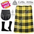 42 Size MACLEOD OF LEWIS Tartan Scottish Highlander 8 Yard Tartan Kilt Package