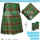 50 Size Scottish 8 Yard TARA MURPHY Tartan KILT Package Free Pin Flashes Flyplaid Brooch