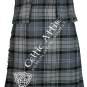 38 Size Scottish 8 Yard HAMILTON GREY Tartan KILT Package Free Pin Flashes Flyplaid Brooch