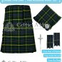 Custom Waist & Length Scottish 8 Yard US ARMY Tartan KILT Package Free Accessories