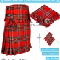 30 Size Scottish 8 Yard ROYAL STEWART Tartan KILT Package Free Pin Flashes Flyplaid Brooch