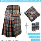 48 Size Scottish 8 Yard IRN BRU Tartan KILT Package Free Pin Flashes Flyplaid Brooch