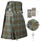 BLACK WATCH WEATHERED Tartan Scottish 8 Yard KILT with Free - Tam Cap/Hat - Flashes - Pin - Size 50
