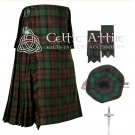 BROWN WATCH Tartan Scottish 8 Yard KILT with Free - Tam Cap/Hat - Flashes - Kilt Pin - Size 44