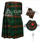 ROSS HUNTING MODERN Tartan Scottish 8 Yard KILT With Free - Tam Cap/Hat - Flashes - Pin - Size 38