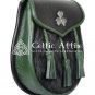 Scottish Semi Dress Black Leather Sporran St. Patrick Day KILT SPORRAN & Belt