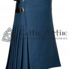 Scottish 8 Yard Men's SMOKING BLUE Premium 16 Oz Wool KILT Highland Custom Made KILT - Size 46