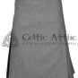 Scottish 8 Yard Men's GREY Premium 16 Oz Wool KILT Highland Custom Made KILT - Size 34