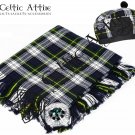 Scottish DRESS GORDON Tartan FlyPlaid KILT ACCESSORIES Package Brooch Glengarry - Cap Size 56