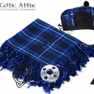 Scottish RAMSEY BLUE Tartan KILT ACCESSORIES - FlyPlaid - Brooch - Glengarry Hat - Cap Size 56