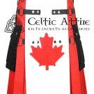 Custom Waist & Length Scottish UTILITY KILT Hybrid Cotton Cargo Pockets Fashion Canada Pride Kilt