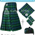 Men's Scottish 8 Yard CAMPBELL ANCIENT TARTAN KILT - Fly Plaid, Pin, Glengarry, Flashes - Size 38