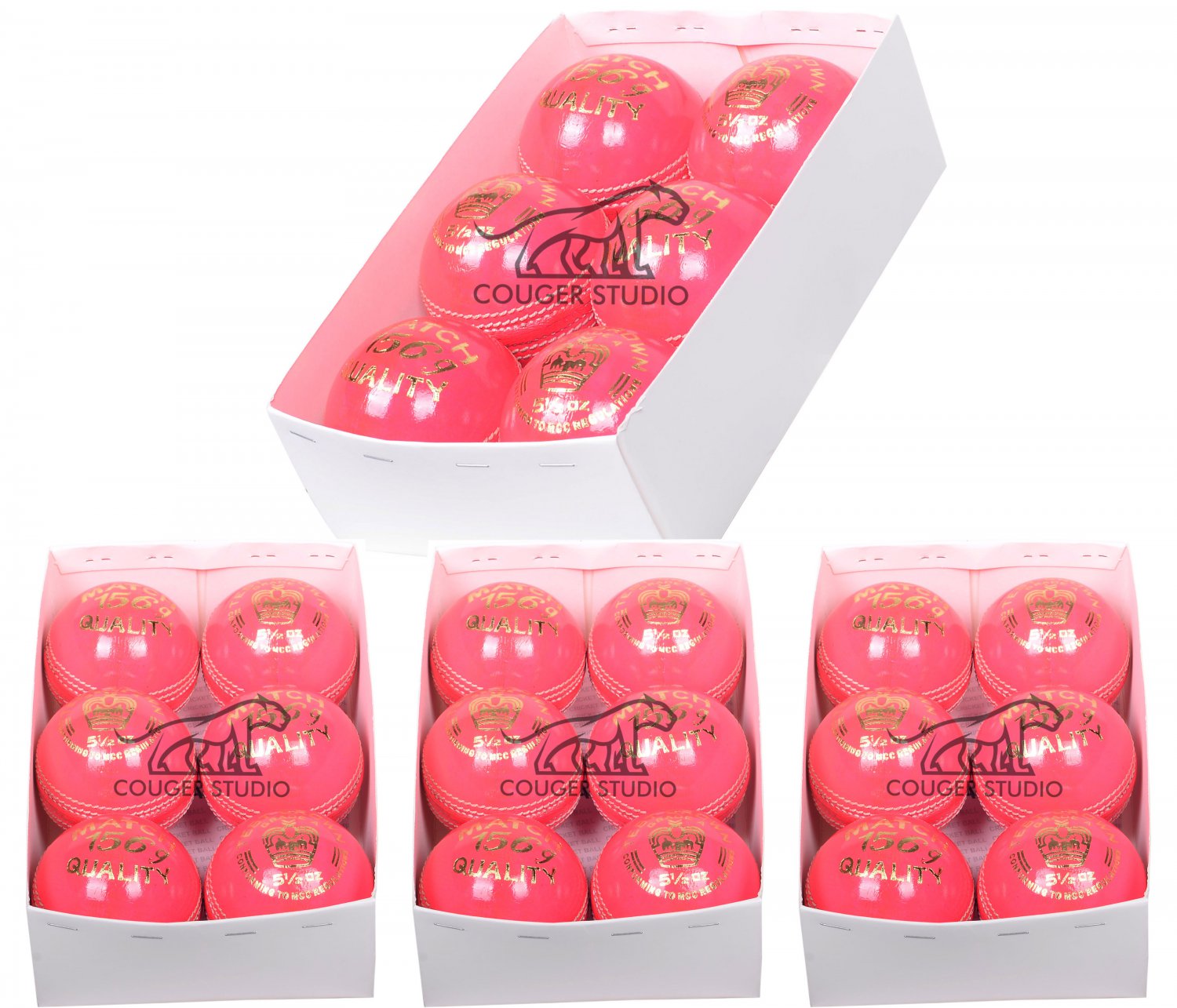 CRICKET Balls, 4piece, Quality Match Ball, Pink Leather Cricket Ball Free Shipping ( Pack of 24 )