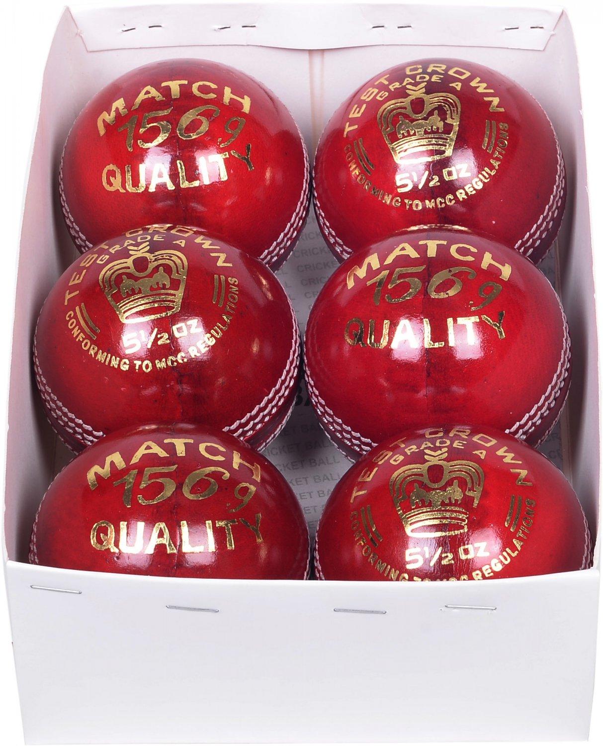 Red Ball 4piece 156g Cricket Balls Genuine Leather, Match Ball, Pack of 12