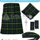 Men's Scottish 8 Yard US ARMY TARTAN KILT - Fly Plaid, Pin, Glengarry, Flashes - Size 30 to 54