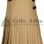 Premium Scottish 8 yard Khaki Wool kilt 100% Wool kilt Men's Handmade 8 yard wool kilt - Siz 42