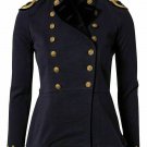 New Blue Ladies Officer's Embroidered Wool Coat Braid Military Jacket