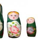 A Handcrafted Well Furnished Matryoshka Dolls Family (Green)