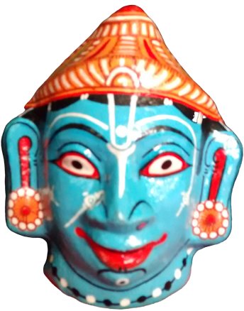 Papier mache mask of Lord Vishnu