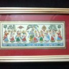 Screen Printed Wall Hanging Made Of Palm Leaf Depicting Sri Krishna Rasaleela
