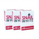 4 Bars Snail White 10X Whitening Lightening Gluta Snail Soap