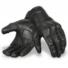 Biker Motorbike Gloves Leather Touch Screen Gloves Knuckle Shell Protection- Size XL