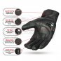 Biker Motorbike Gloves Leather Touch Screen Gloves Knuckle Shell Protection- Size M