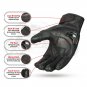 Biker Motorbike Gloves Leather Touch Screen Gloves Knuckle Shell Protection- Size L