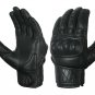 Leather Motorbike Motorcycle Gloves Touch Screen Hard knuckle Summer Glove- Size S