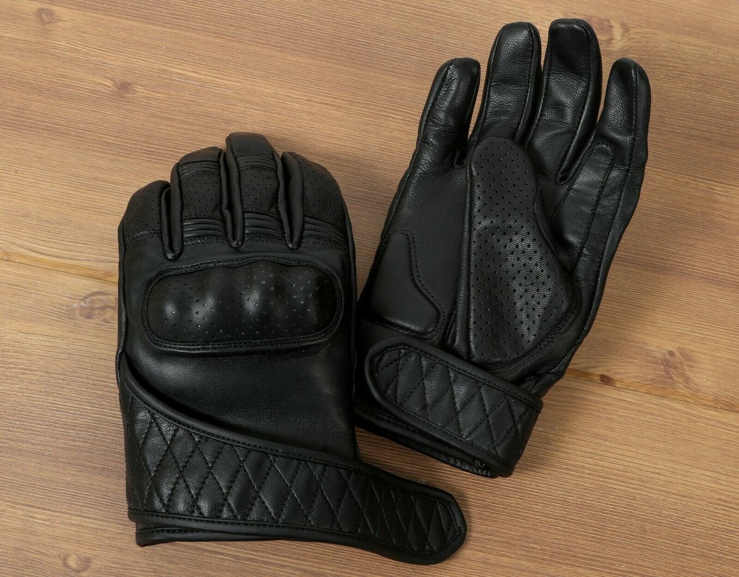 Leather Motorbike Motorcycle Gloves Touch Screen Hard knuckle Summer