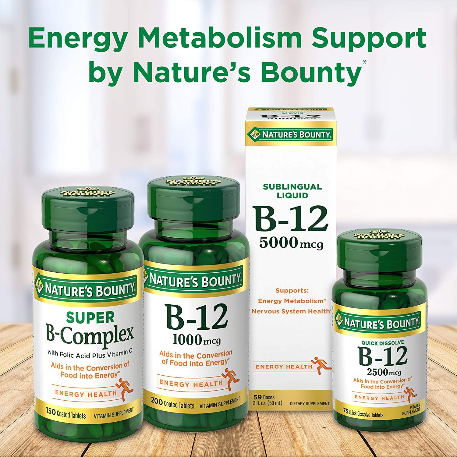 Nature's Bounty Vitamin B12 Supplement, Supports Metabolism and Nervous